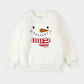 Snowman Embroidery on Off-White Sherpa Sweatshirt