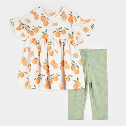 Layla Oranges Print Dress Set - Petit Lem