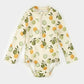 Citrus Print on Antique White Long-Sleeve One-Piece Swimsuit