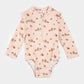 Oranges Print on Crème Tan Long-Sleeve One-Piece Swimsuit