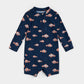 Clownfish Print on Dress Blues Long-Sleeve Swim Romper