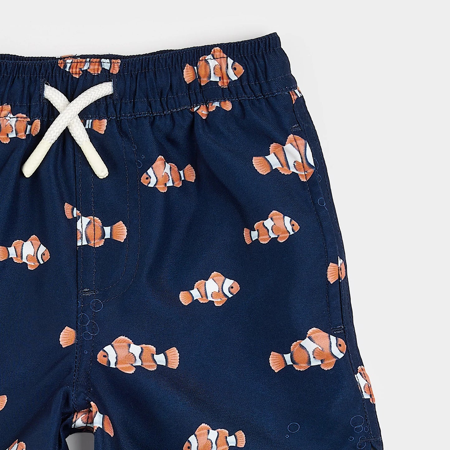 Clownfish Print on Dress Blues Swim Trunks