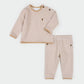 Mocha Striped Double Jersey Outfit Set