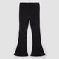 Black Flared Rib Leggings