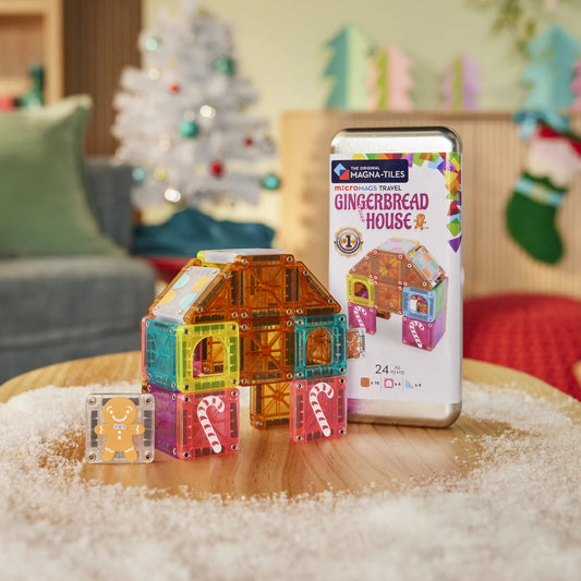 microMAGS   Gingerbread   House   24   Piece   Travel   Set - magnatiles