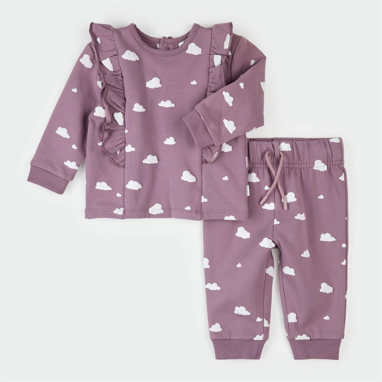 Clouds Print on Elderberry 2 PC Set