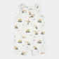 Diggers Print on Off-White Sleeveless Romper - Petit Lem