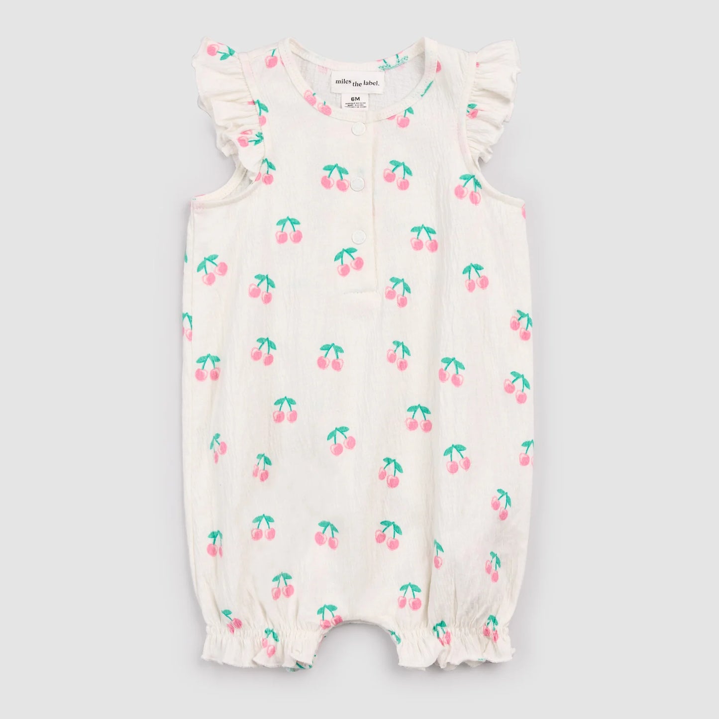 Cherries on Ivory Ruffled Playsuit