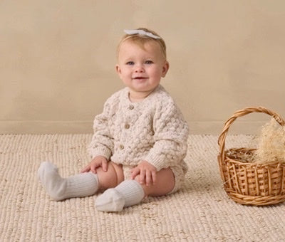 Bubble Knit Cardigan Natural Confetti