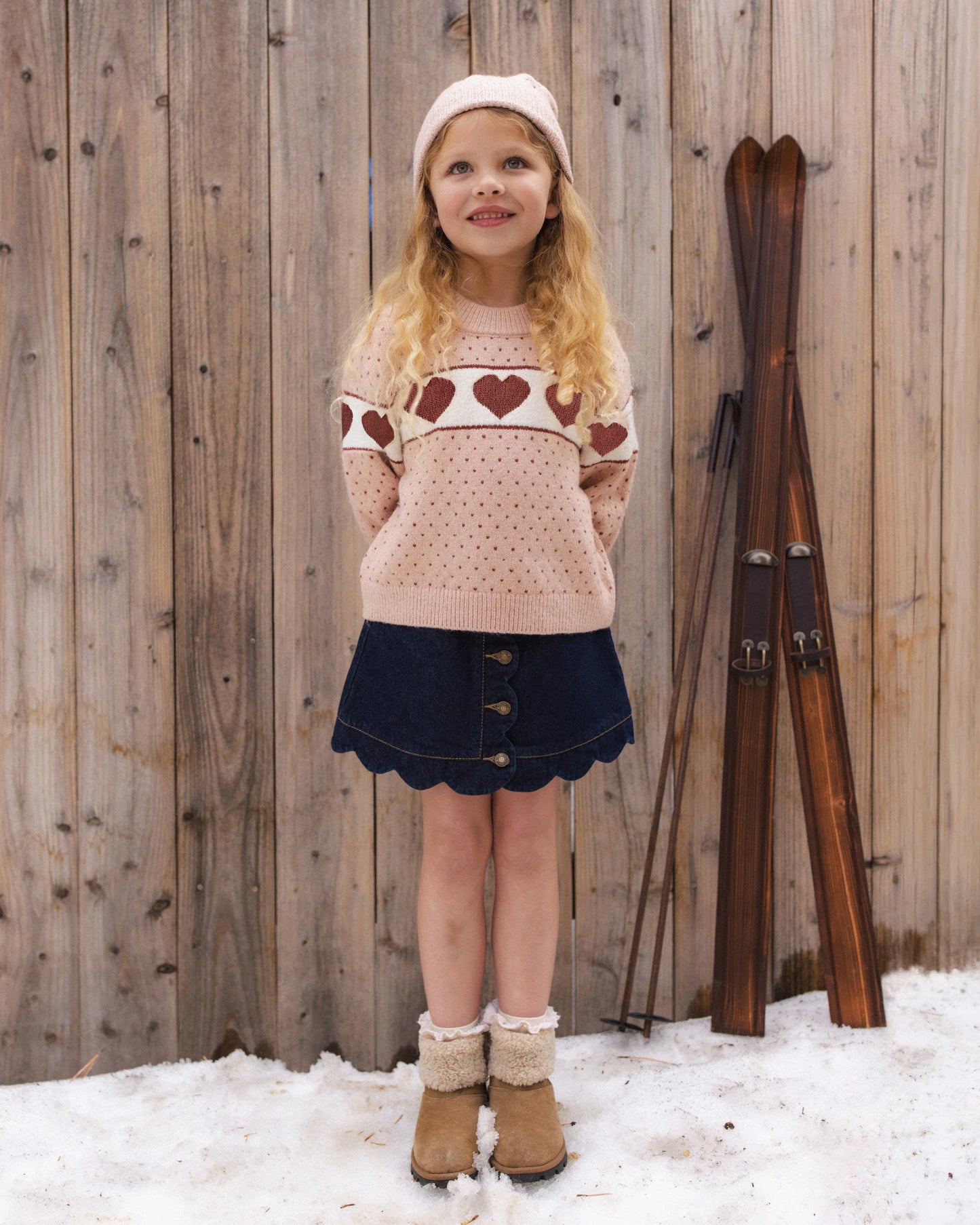 Scallop Mini Skirt Dark Indigo