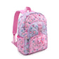 Floral Printed Quilted Large Backpack With Bow Charm