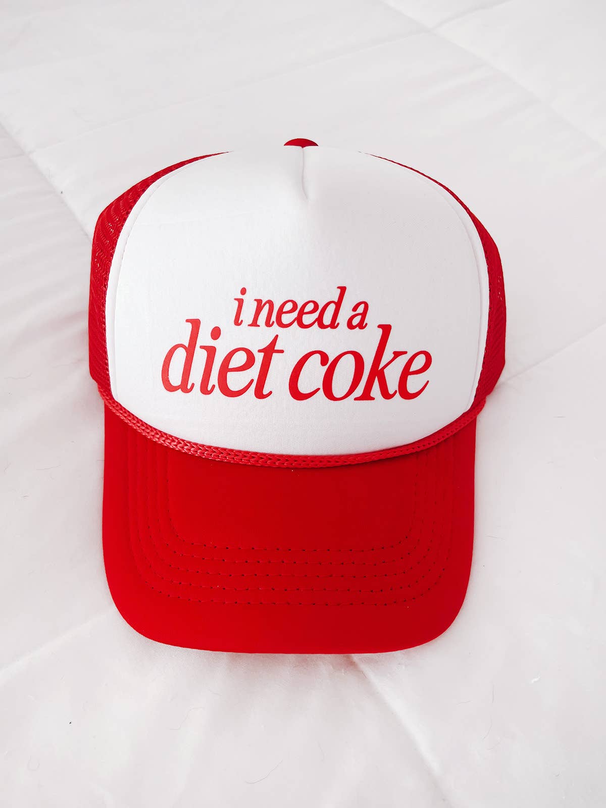 I Need a Diet Coke Trucker Hat - Red & White