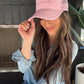 "mother." Embroidered Trucker Hat - Flamingo Pink: Flamingo Pink