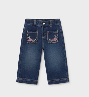 Baby Denim Pants With Pockets- dark wash