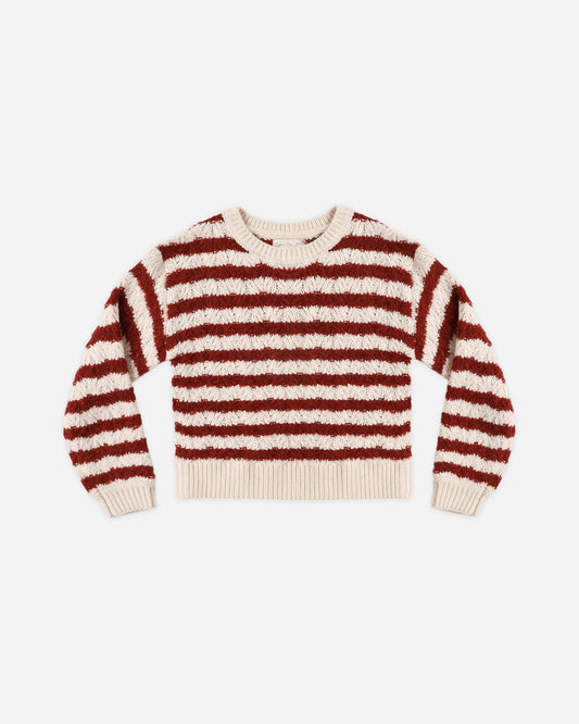 Aspen Sweater Ruby Stripe - Rylee and Cru