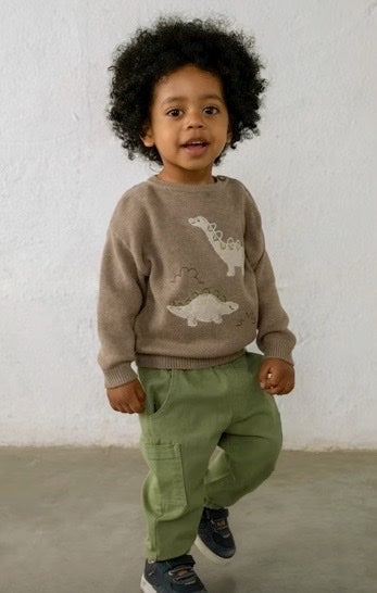 Baby Dino Sweater- Brown - Mayoral
