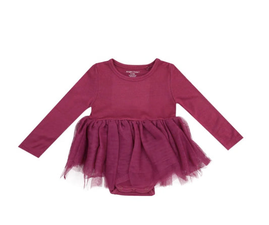 L/S Tutu Bodysuit - Basic - Solid Rose Bud (Copy) - Angel Dear