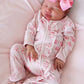 Ruffle Zipper Footie | Little Sis