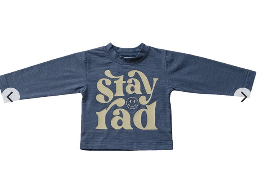 Stay Rad Long Sleeve Cotton Tee - Mebie Baby