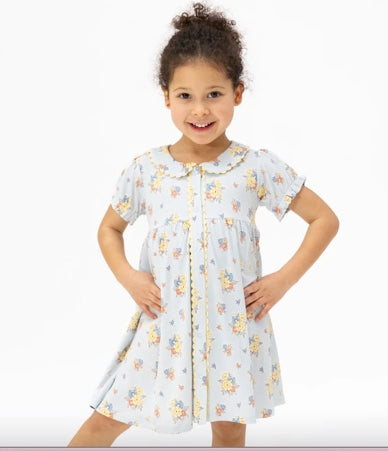 Country Stitch Floral  Betty Dress Puff Sleeve with Bloomer - Angel Dear
