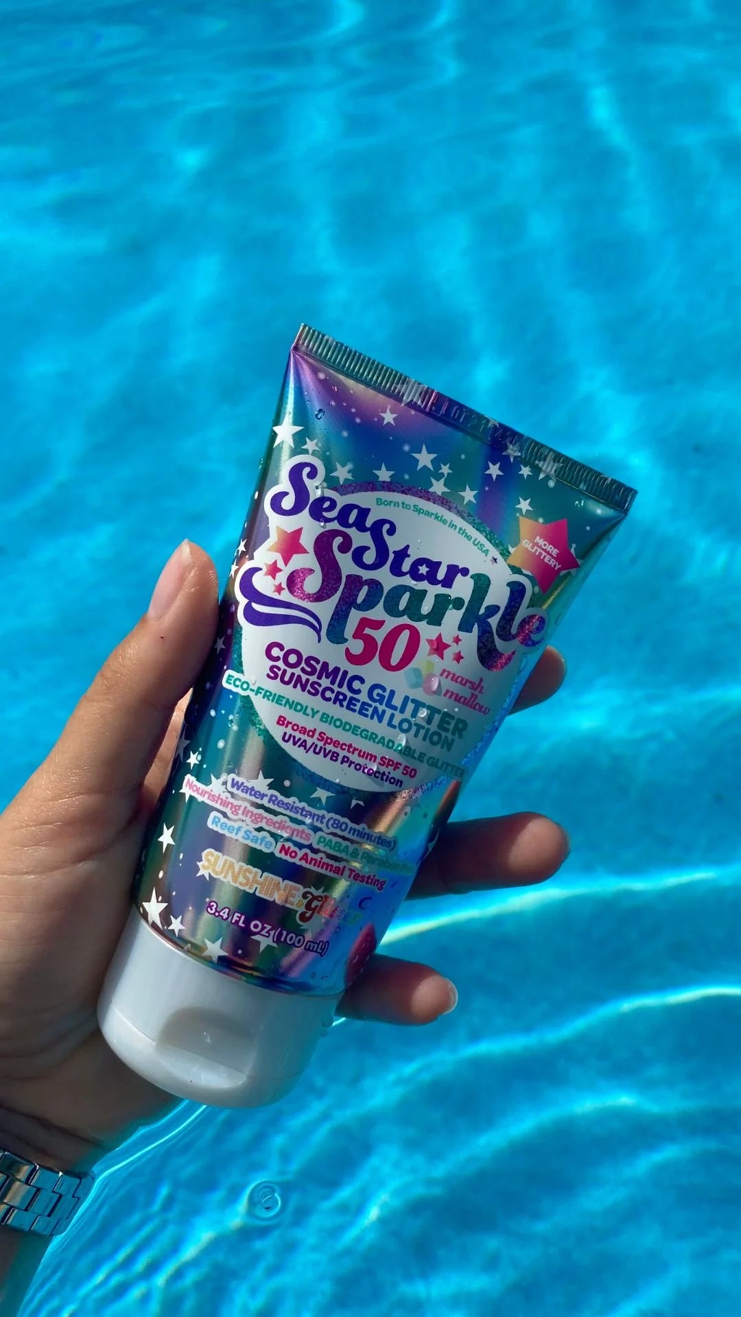 Sea Star Sparkle - Cosmic Glitter - SPF 50 - Biodegradable Glitter Sunscreen - Sunshine & Glitter