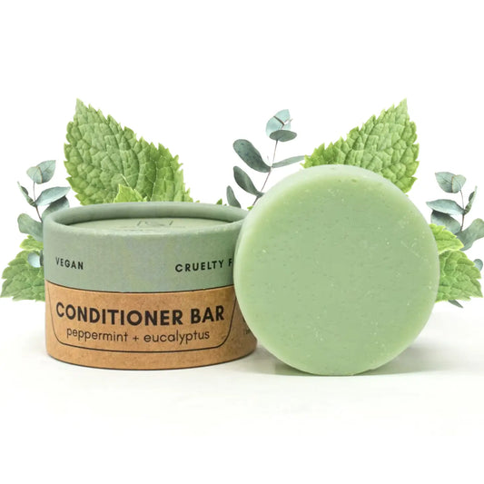 Conditioner Bar | Peppermint + Eucalyptus | Travel Container - Zero Waste MVMT