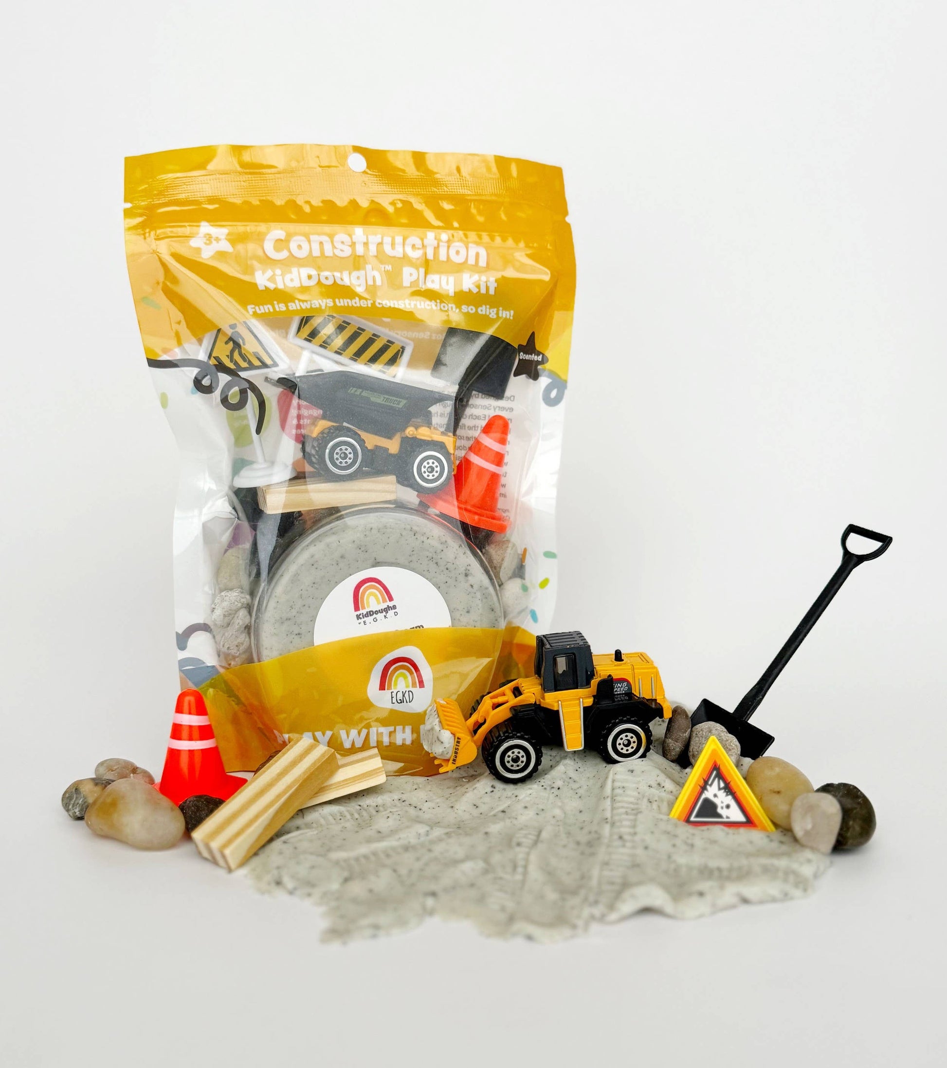Construction (Cookies & Cream) KidDough Play Kit - Earth Grown KidDoughs (KidDoughs by EGKD)
