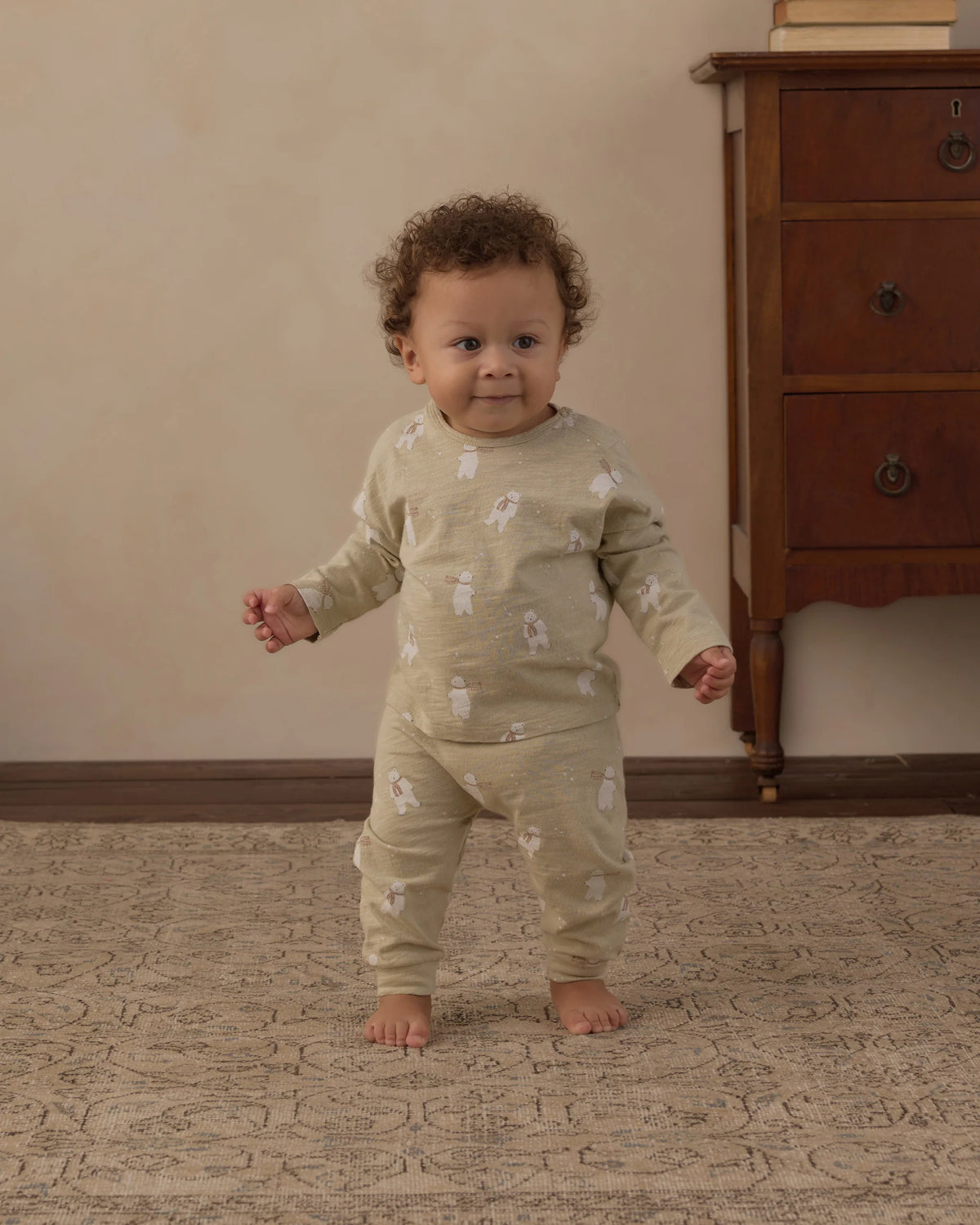 Long Sleeve Tee + Pant Set Polar Bears