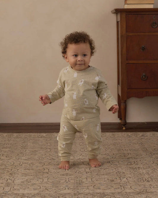 Long Sleeve Tee + Pant Set Polar Bears - Rylee and Cru