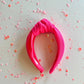 Colorblock- Bubblegum Pink & Hot Pink Knotted Headband - Evie Pearl Handmade LLC