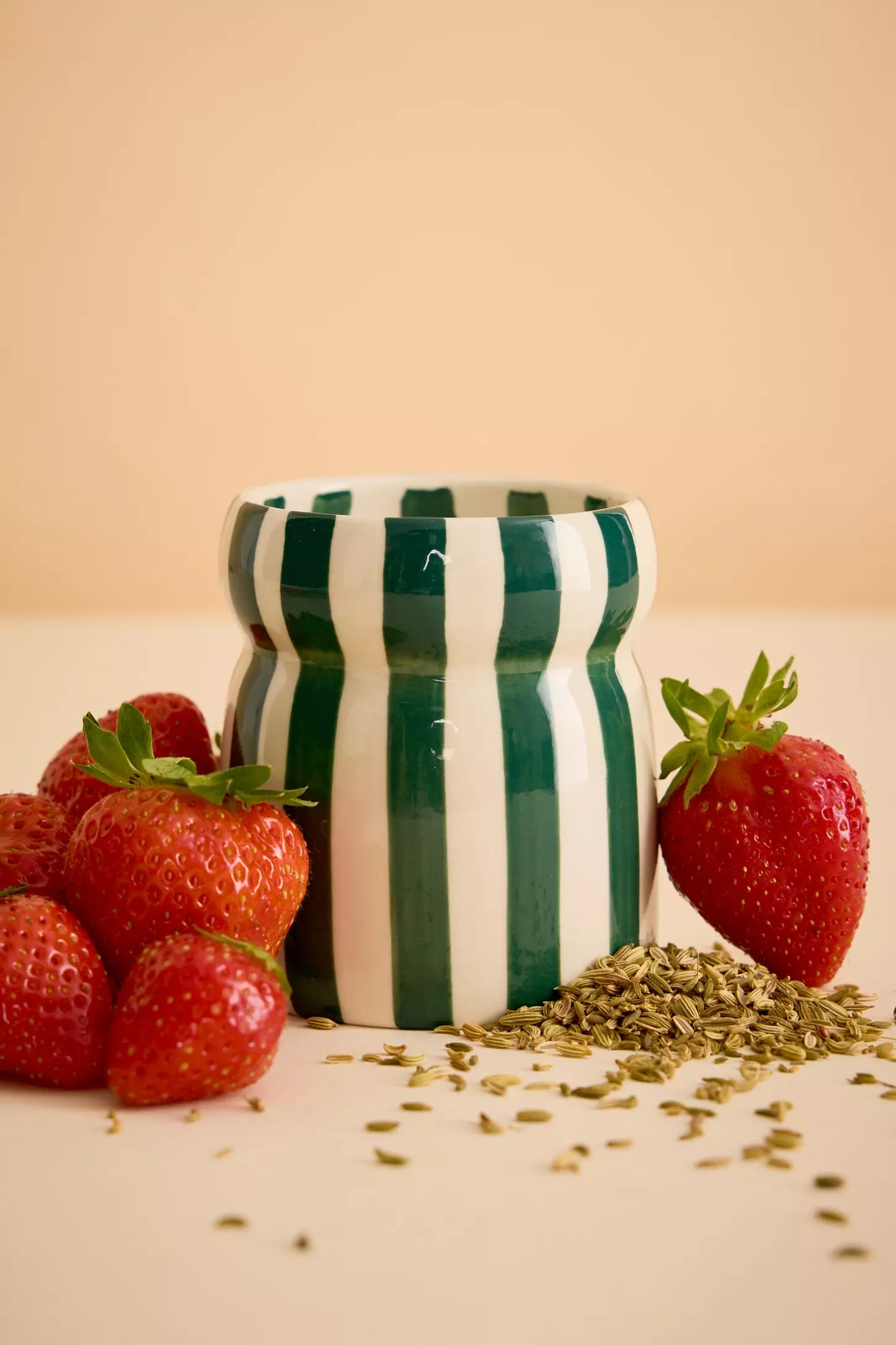 Paddywax Cabana Isla Fresa Striped Ceramic Candle 6.5oz