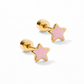 Screwback Stud Earrings - Nora Star Pink