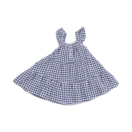 Twirly Sundress & Diaper Cover - Navy Gingham - Angel Dear