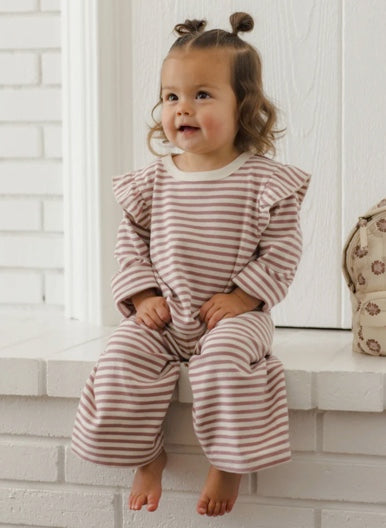 Ruffle Cozy Set Mulberry Stripe