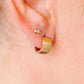 Chunky Brushed Gold Huggies - Pierced Co
