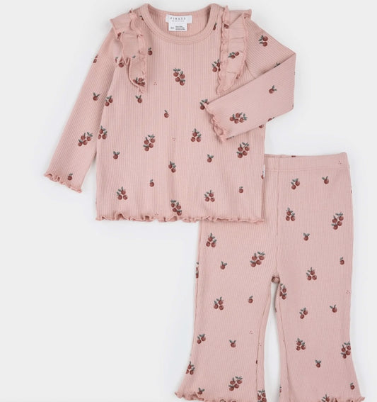 Little Apples Print on Flared Legging Set