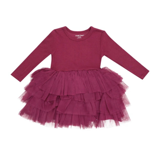 L/S Tutu Bodysuit - Basic - Solid Rose Bud