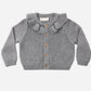 Ruffle Collar Cardigan Heathered Slate