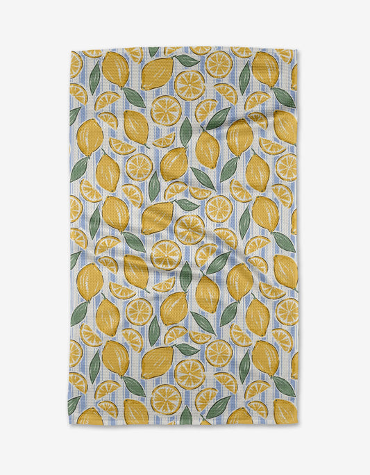 Sour Lemon Stripes Tea Towel - Geometry