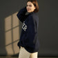 'MOTHER' Embroidered Mock Neck Sweatshirt