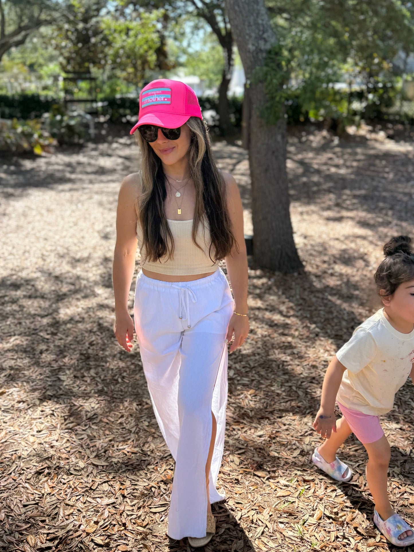 Strong as a mother® Patch Trucker Hat - Neon Pink: Neon Pink - Mother Hats