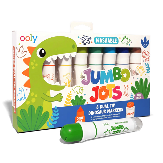 Jumbo Jots Dual Tip Dinosaur Stamp Markers - Set of 8