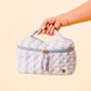 Glam & Go Quilted Cosmetic Bag-Petal Parade Blue - The Darling Effect