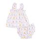 Ruffly Strap Top and Bloomer - Spring Blooms Bow Trellis - Angel Dear