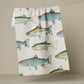 Hooked on Fishing Tea Towel