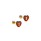 Screwback Stud Earrings - Football Heart