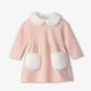 Girls Rose Elegance Herringbone Fur Trim Dress