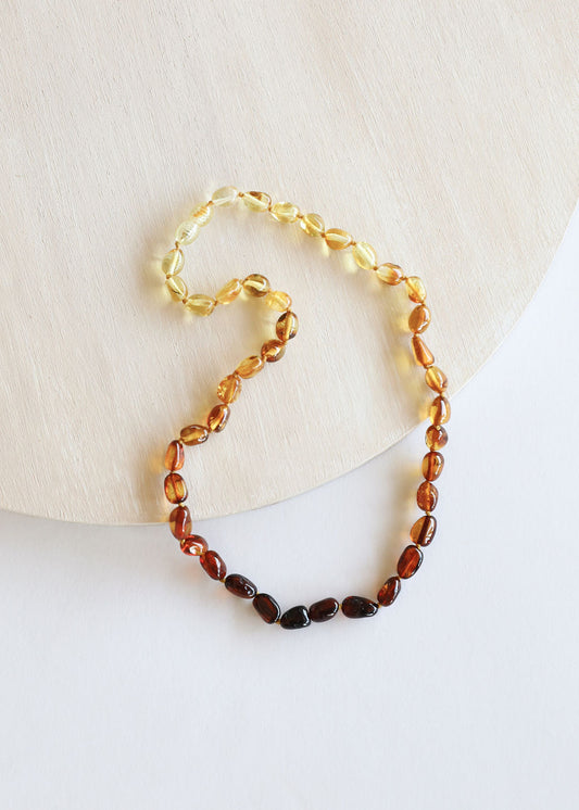 Polished Ombre Amber Necklace- 18" Adult - Canyon Leaf