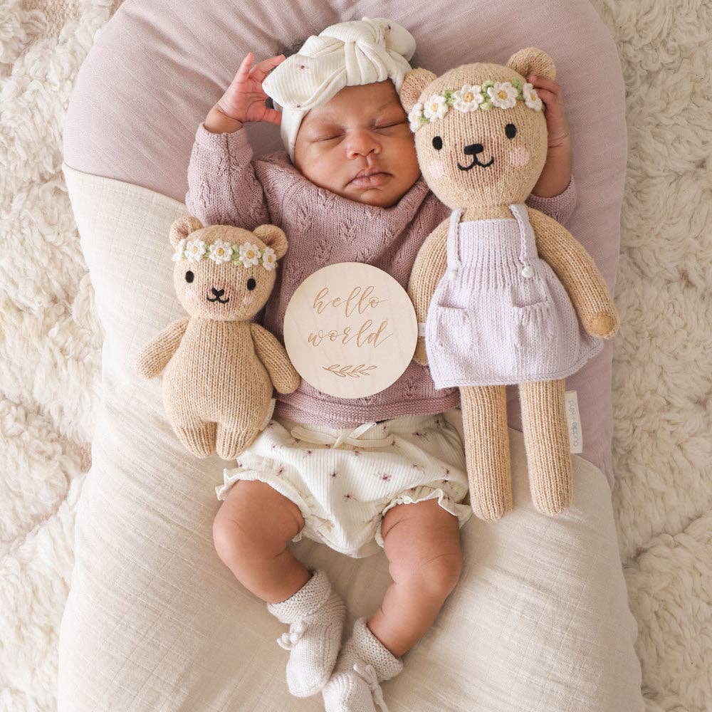 Baby honey bear (ivory floral)
