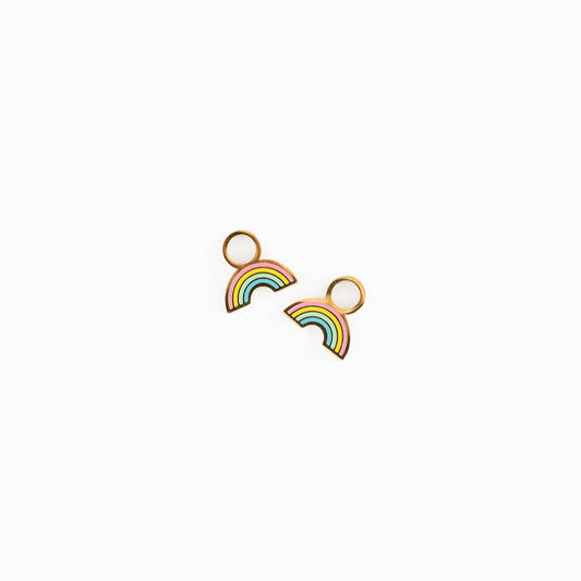 Pastel Rainbow Charm Earrings - Hypoallergenic, Girl Gift: Pair